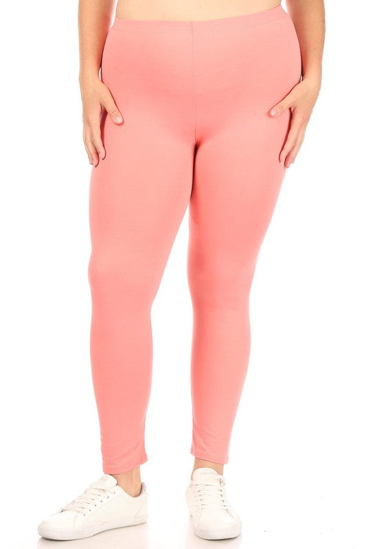 Plus Solid high rise Fitted leggings