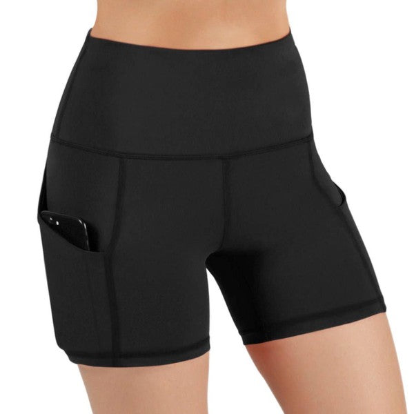 Jolie High Waisted Compression Athletic Shorts With Pockets