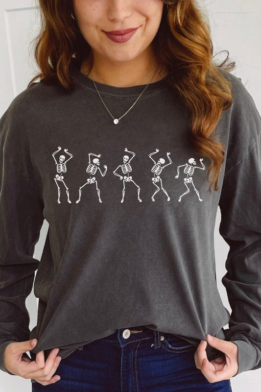 Dancing Skeletons Comfort Colors Long Sleeve Shirt