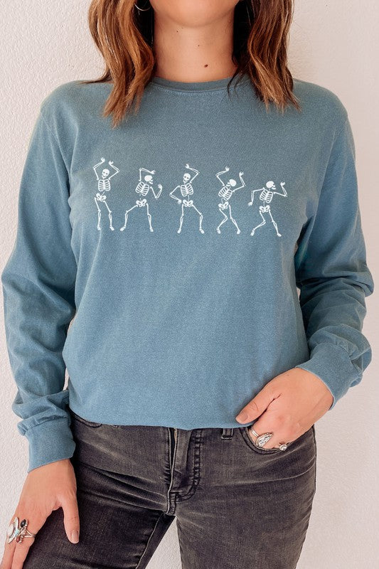 Dancing Skeletons Comfort Colors Long Sleeve Shirt