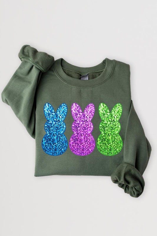 Easter Bunny Graphic Fleece Sweatshirts