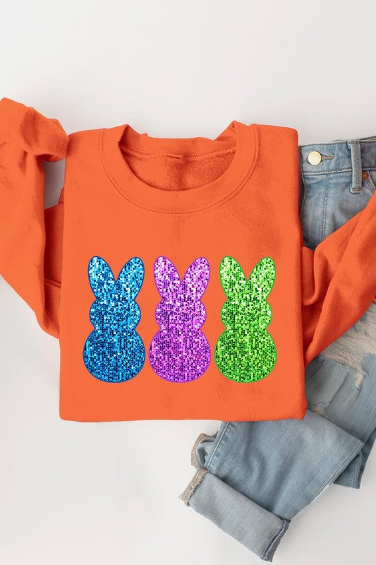 Easter Bunny Graphic Fleece Sweatshirts