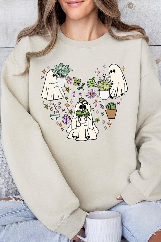 Ghost Plant Lover Graphic Fleece Sweatshirts