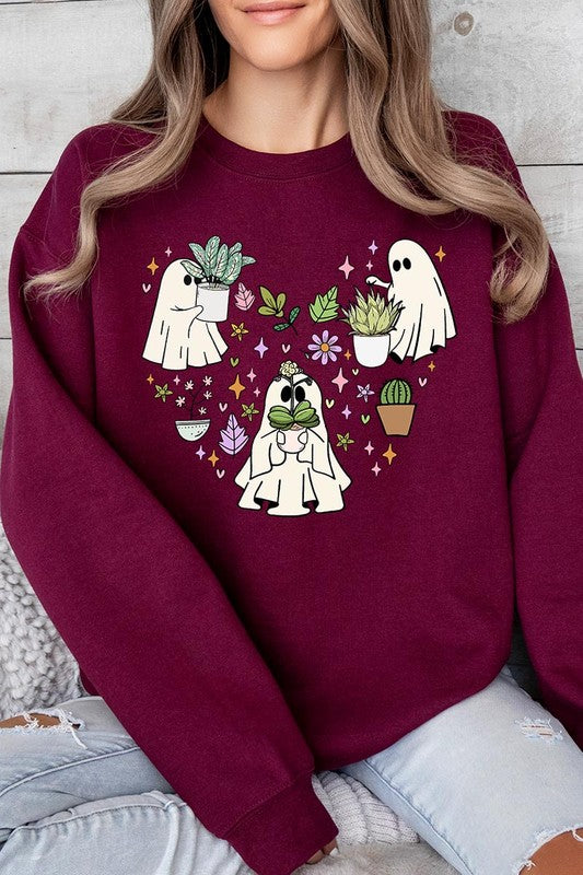 Ghost Plant Lover Graphic Fleece Sweatshirts