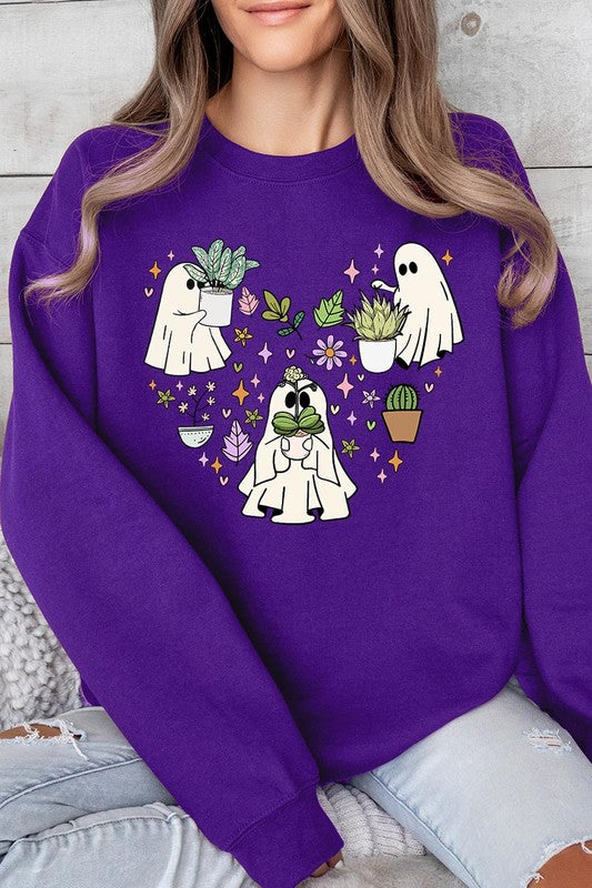 Ghost Plant Lover Graphic Fleece Sweatshirts