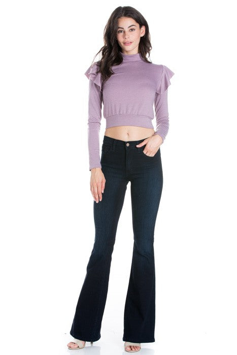 Soft Fabric flare bell bottom jeans denim pants