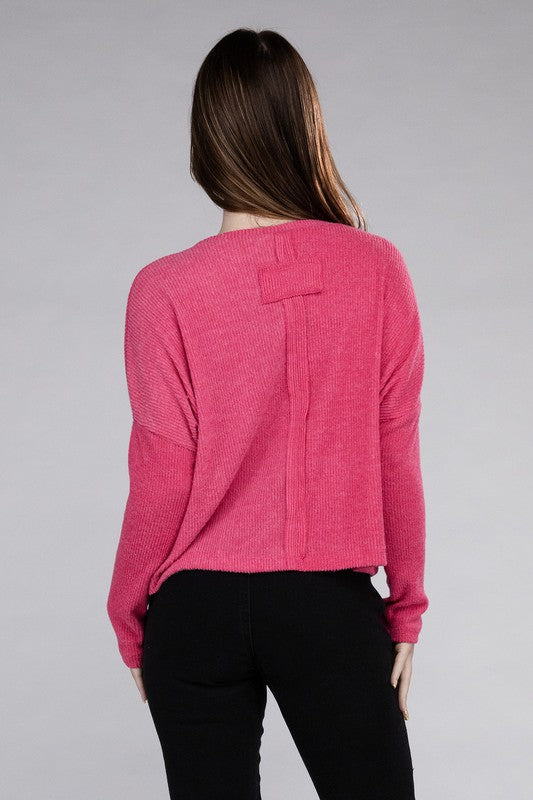 Ribbed Dolman Long Sleeve Sweater